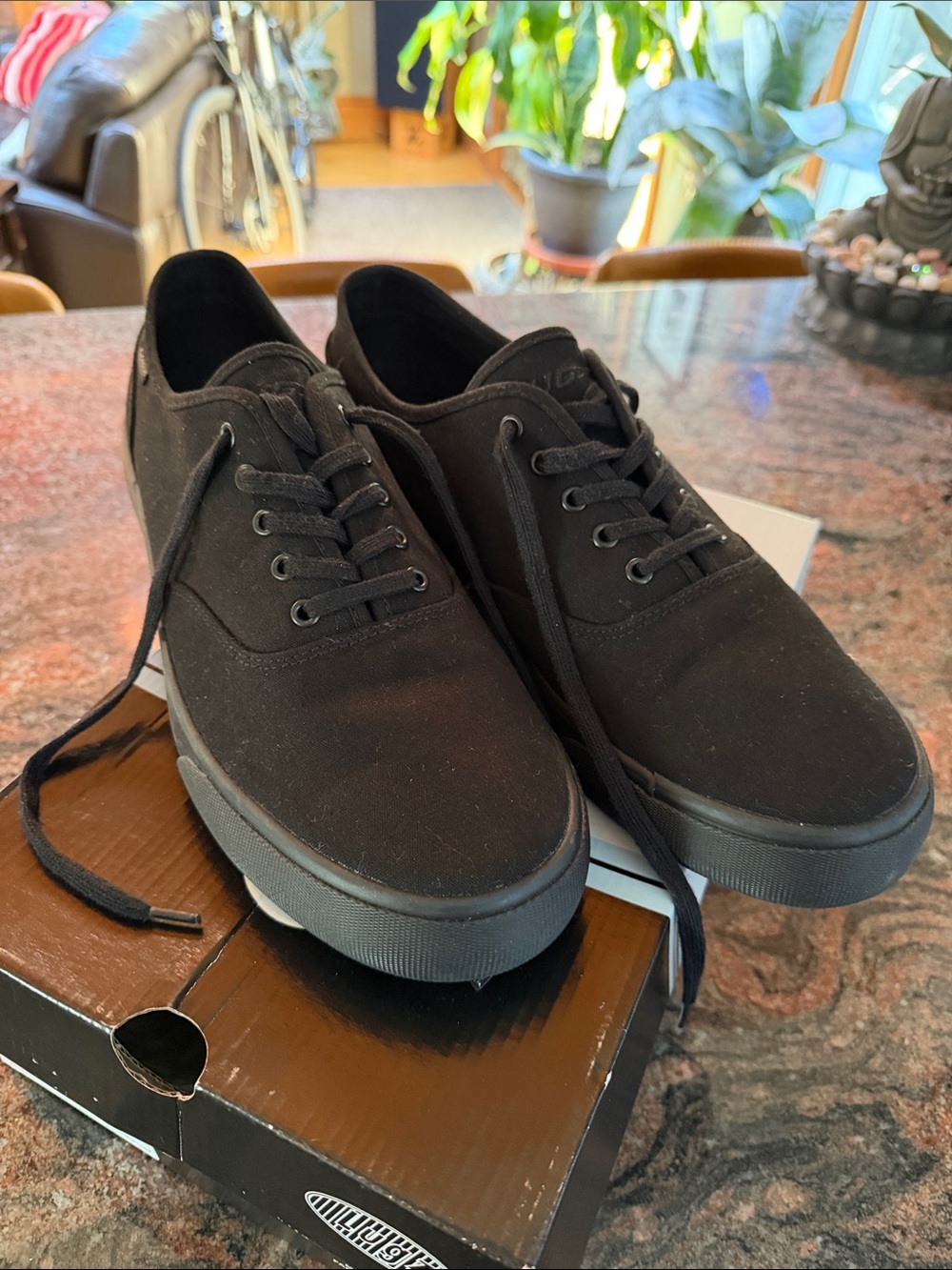 Lugz Men's Black Canvas Low-Top Sneakers w box, NWOT